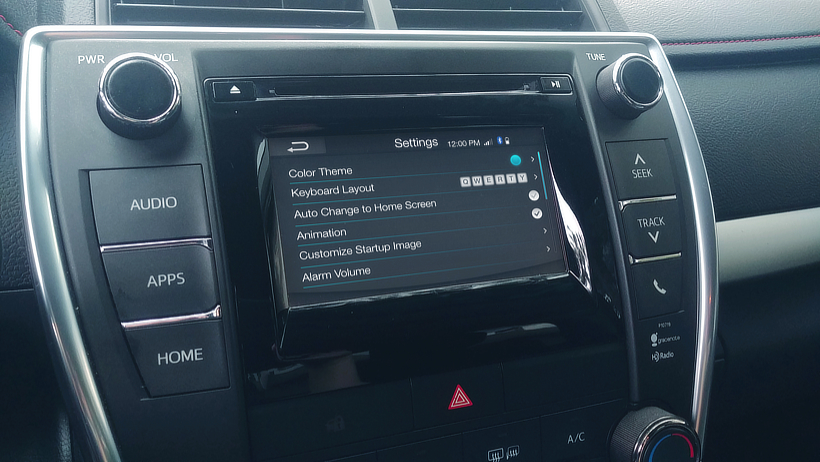 Toyota Entune Settings Mockup